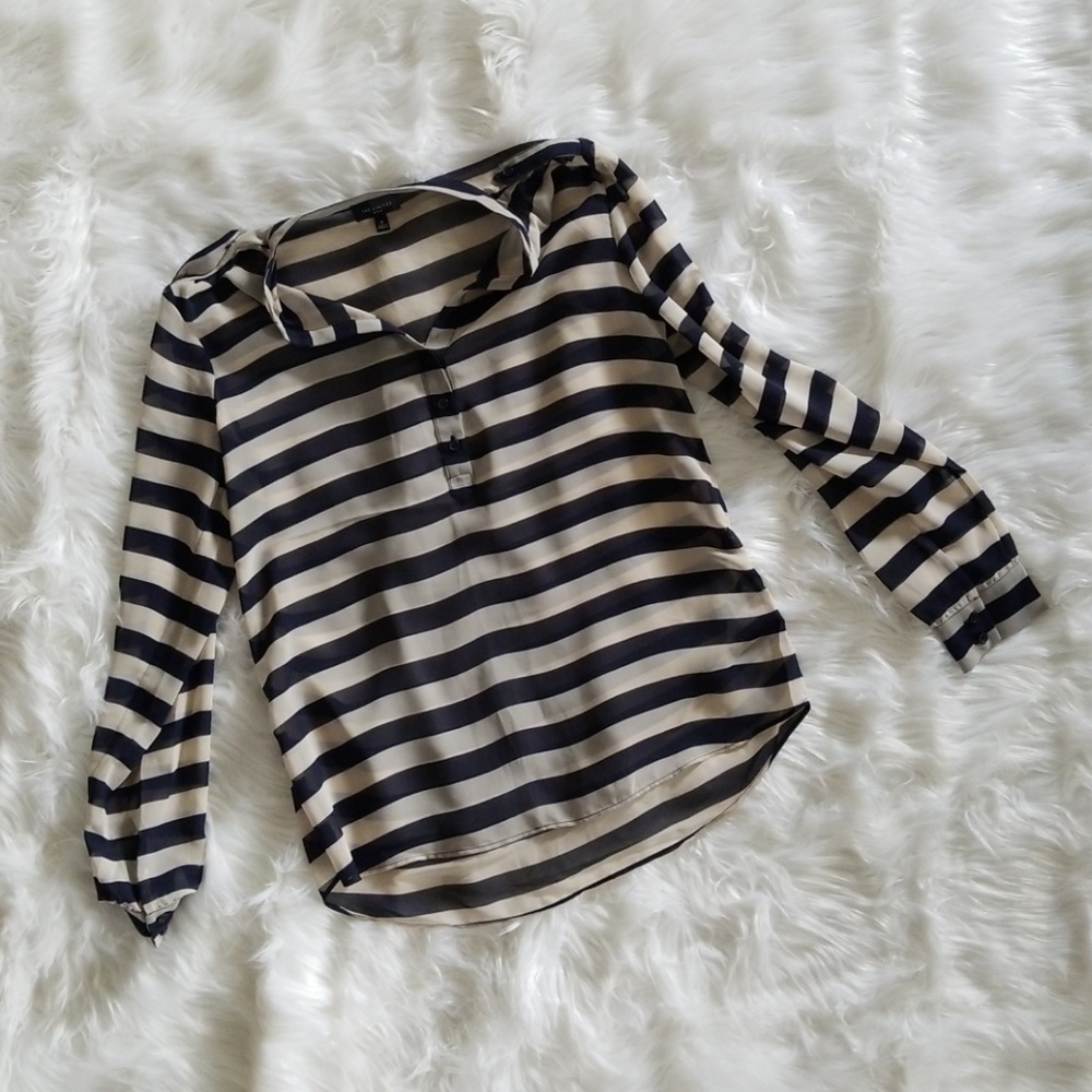 The Limited Long Sleeve Stripped Blouse